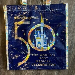 Walt Disney World 50th Anniversary Mickey Minnie Reusable Shopping Bag Medium Sz